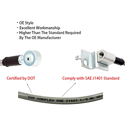 Marsram Stainless Steel Braid Extended Hydraulic Front Brake Lines Fit 1990-1995 Wrangler YJ | 26 Inch | 52006473 52006472 - Image 5