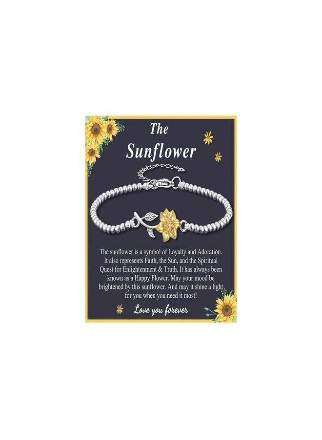 72ore Mother Daughter Bracelets Daughter Gifts from Mom Beaded Sunflower Charm Bracelet Valentines Day Outfit Women Jewelry Gifts for Him Her - Image 1