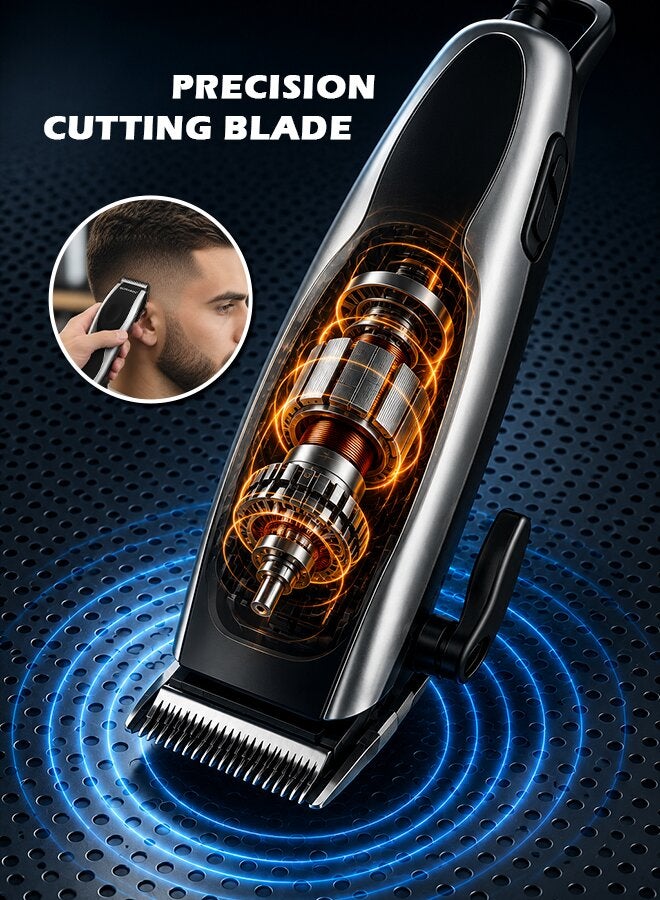 SONASHI Powerful Hair Clipper with Precision Cutting Blade | Magnetic Motor for Perfect Results | Box Includes 4 Length Limit Combs | Men's Hair Clipper 9W Silver/Black Silver/Black - Image 3