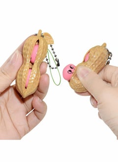 Y&D Squeeze Beans Peanuts Keychain Sensory Fidget Toys Set Funny Facial Expressions Edamame Pea Pod Soybean Stress Relieving Gift for Adults Kids Relief Anti Anxiety  - Image 2