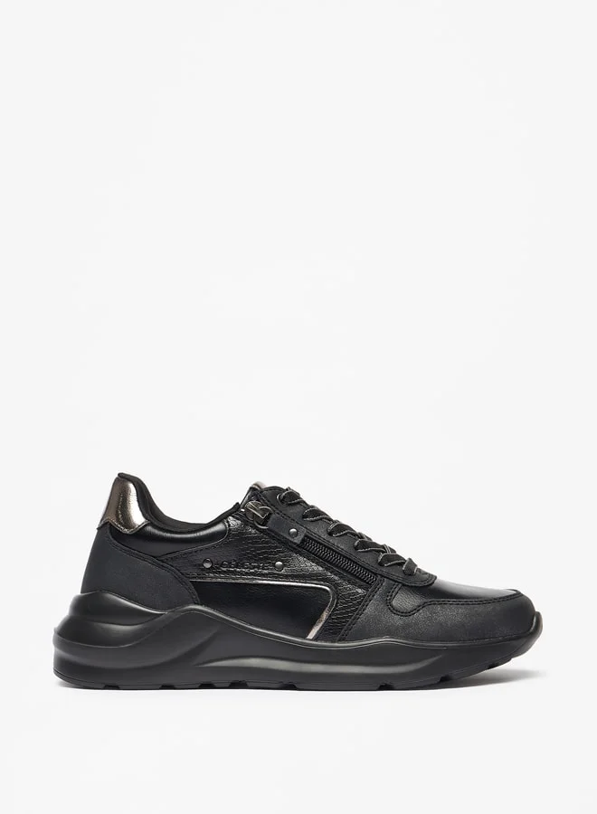 سيليست Women's Textured Sneakers with Zip Closure