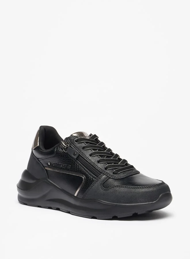 سيليست Women's Textured Sneakers with Zip Closure