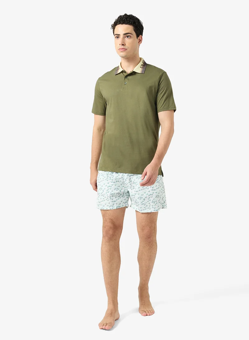 امبوريو ارماني شورت سباحة بطبعة ورباط شداد