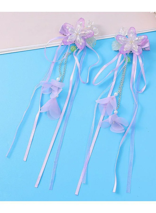 Mark & Mia Mark & Mia Bow & Floral Clips, Attractive Design, Versatile, Sturdy, 24 Months+, Purple - 2 Pieces