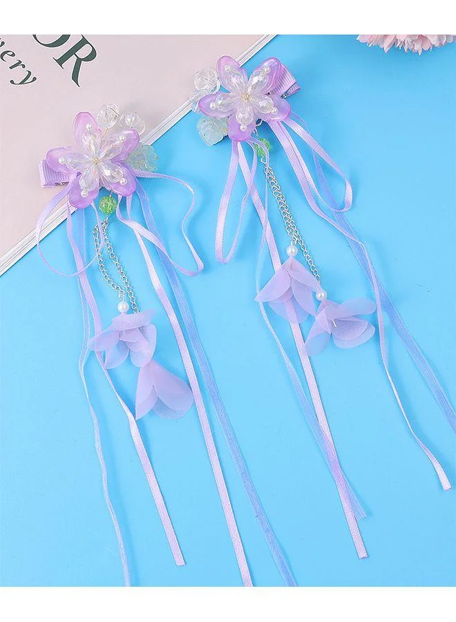 Mark & Mia Mark & Mia Bow & Floral Clips, Attractive Design, Versatile, Sturdy, 24 Months+, Purple - 2 Pieces