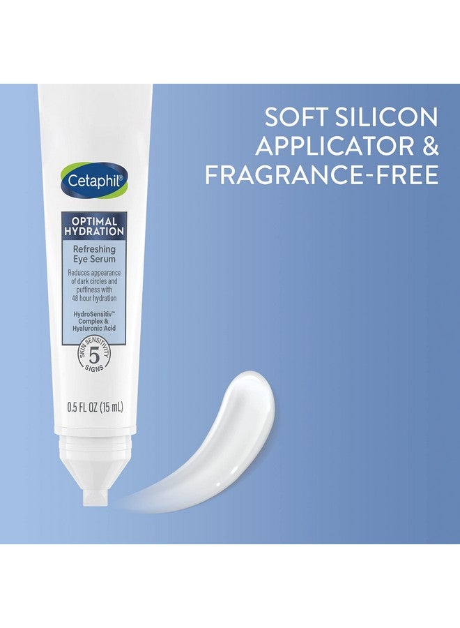 Cetaphil سيروم العين المنعش بالترطيب العميق 0.5 أونصة سائلة كريم ترطيب تحت العين لمدة 48 ساعة لتقليل ظهور الهالات السوداء مع حمض الهيالورونيك وفيتامين E و B5 (قد يختلف التعبئة) - Image 5
