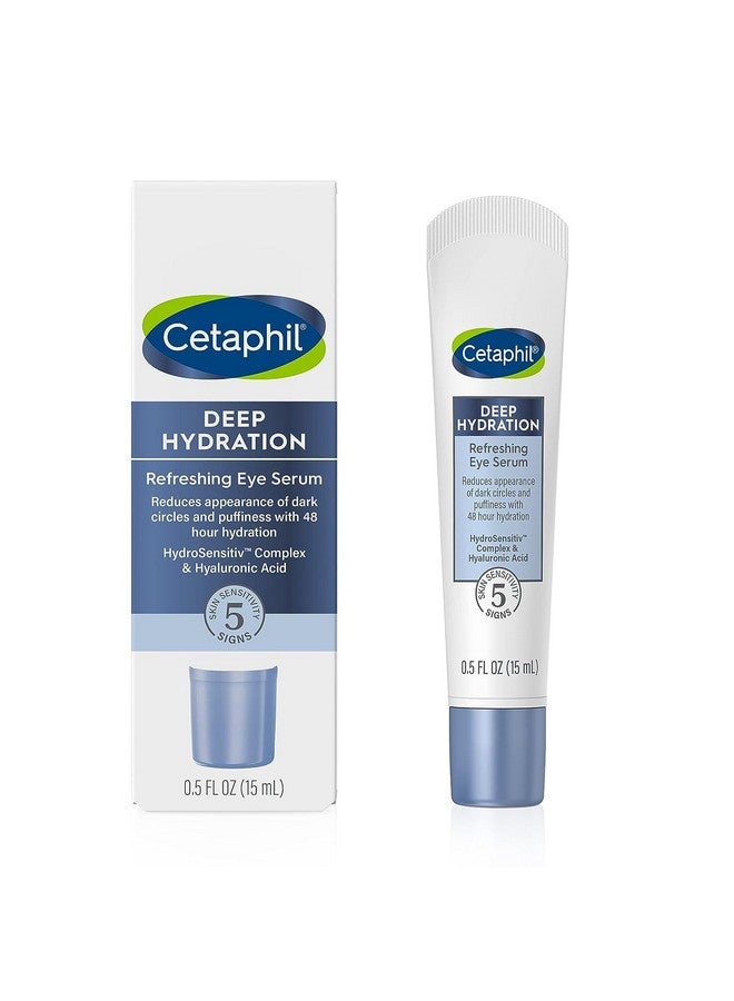 Cetaphil سيروم العين المنعش بالترطيب العميق 0.5 أونصة سائلة كريم ترطيب تحت العين لمدة 48 ساعة لتقليل ظهور الهالات السوداء مع حمض الهيالورونيك وفيتامين E و B5 (قد يختلف التعبئة) - Image 2
