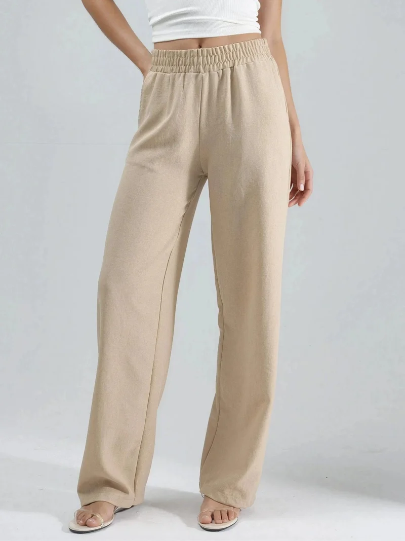 هيكاب Elastic Waist Straight Leg Pants Ellie Collection