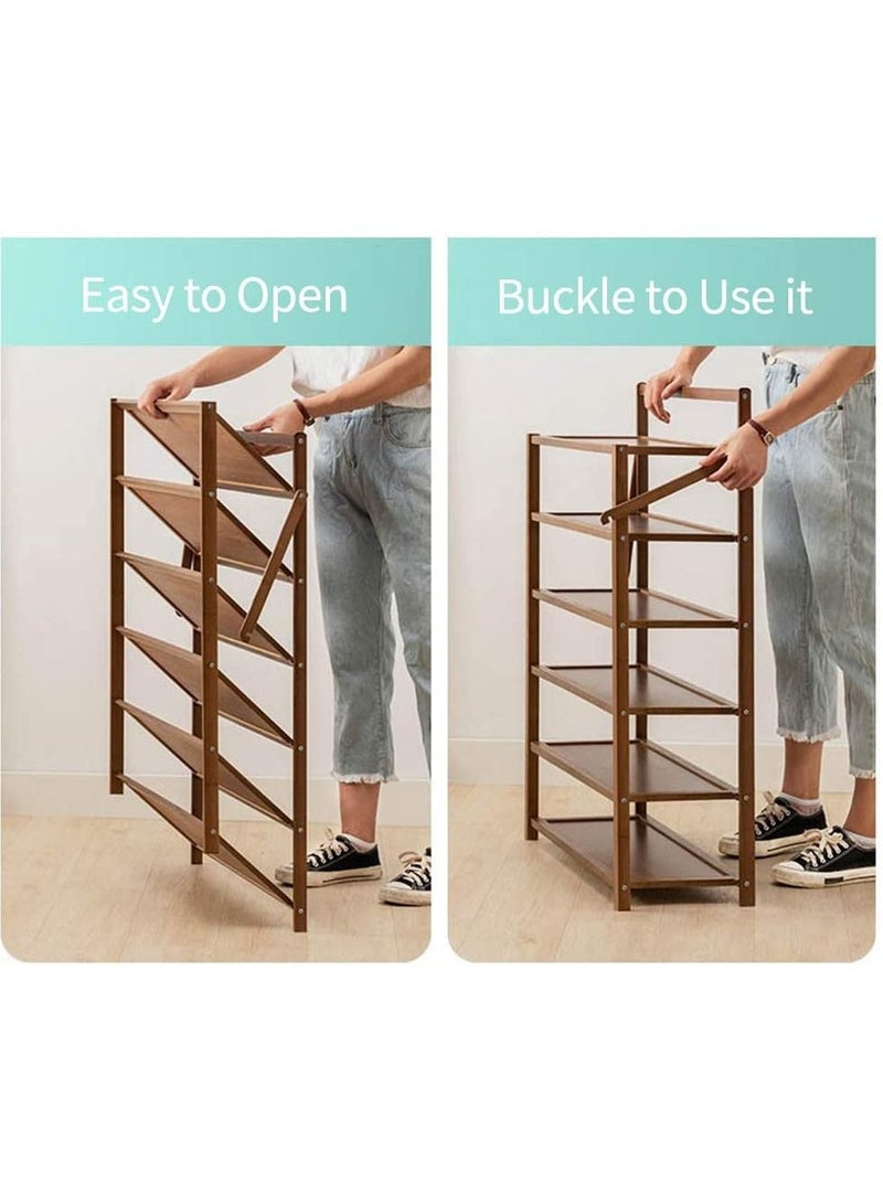 Generic FFD Wooden Shoe Rack Bamboo Free Standing Entryway Closed Shoes Organizer Multi Function Storage Shelf Wood Made Home House Office Furniture Boots Cabinet Stand - Image 5