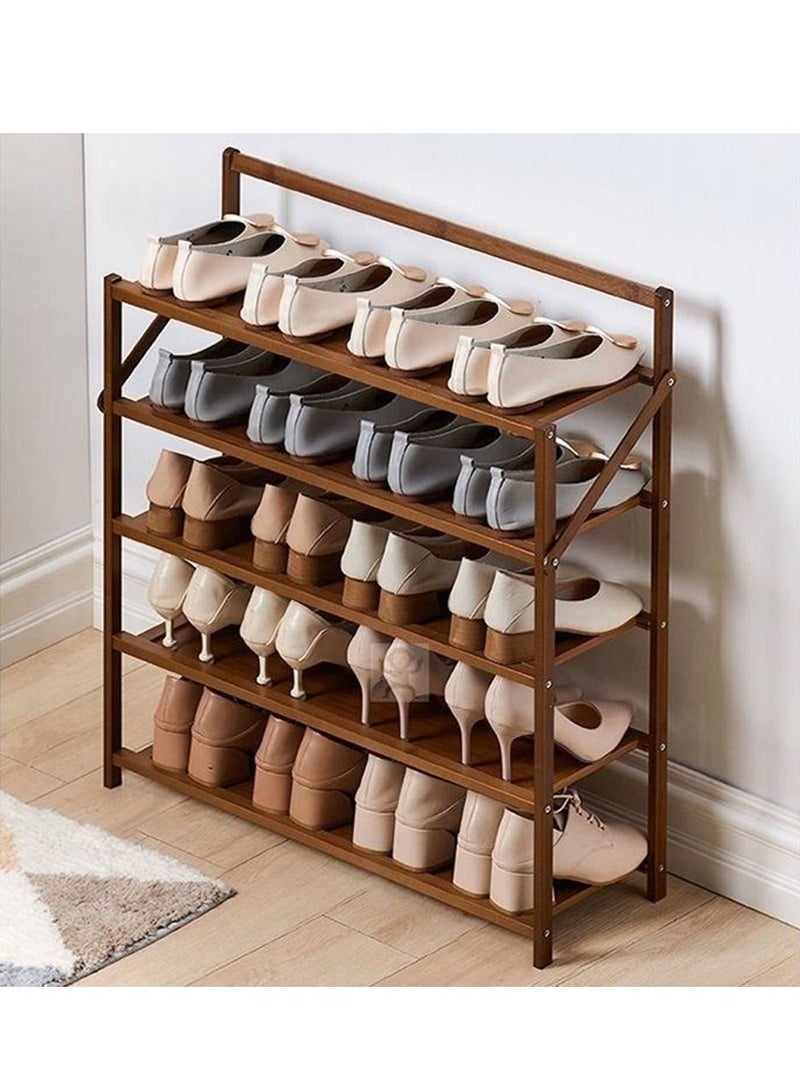 Generic FFD Wooden Shoe Rack Bamboo Free Standing Entryway Closed Shoes Organizer Multi Function Storage Shelf Wood Made Home House Office Furniture Boots Cabinet Stand - Image 3