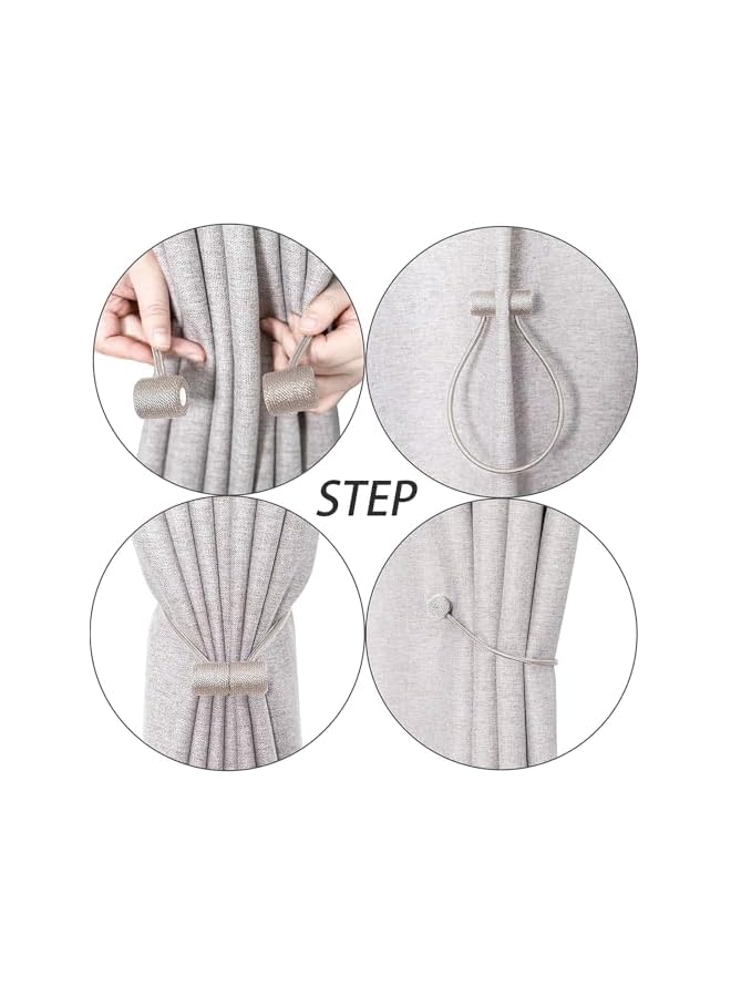 The Bros 2 Pack Curtain Rope Tieback with Strong Magnet, Elegant Decorative Curtain Holdbacks, Curtain Holders for Window Treatment, Home, Office (Gold)  - Image 4