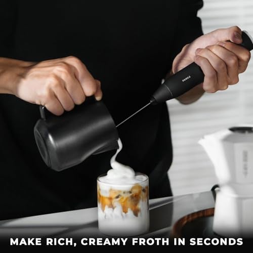 PANCA Electric Coffee Frother Rechargeable | Dual Spring Milk Whisker & Coffee Beater | Portable Coffee Maker Machine for Home | Instant Coffee Mixer, Blender & Frother for Cappuccino, Latte - Image 2