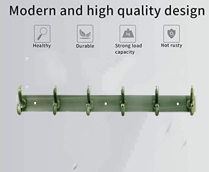 EXCELLENT Fine Quality Stainless Steel Hooks Wall Hanger 6 Hooks for Clothes and Towel in Bathroom and Living Room - Image 2