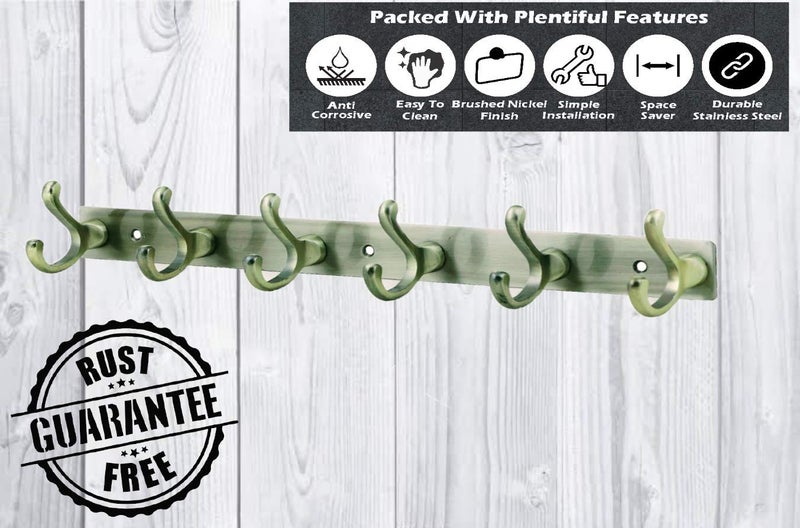 EXCELLENT Fine Quality Stainless Steel Hooks Wall Hanger 6 Hooks for Clothes and Towel in Bathroom and Living Room - Image 5