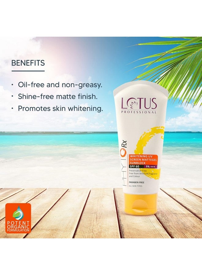 Lotus Professional Lotus Professional Phytorx Whitening Uv Screen Mattegel Sun Block Spf 60 Pa+++|Ultra Light|Skin Nourishing|Spots & Blemishes|75G (Pack Of 1)|For Oily Skin Types  - Image 3