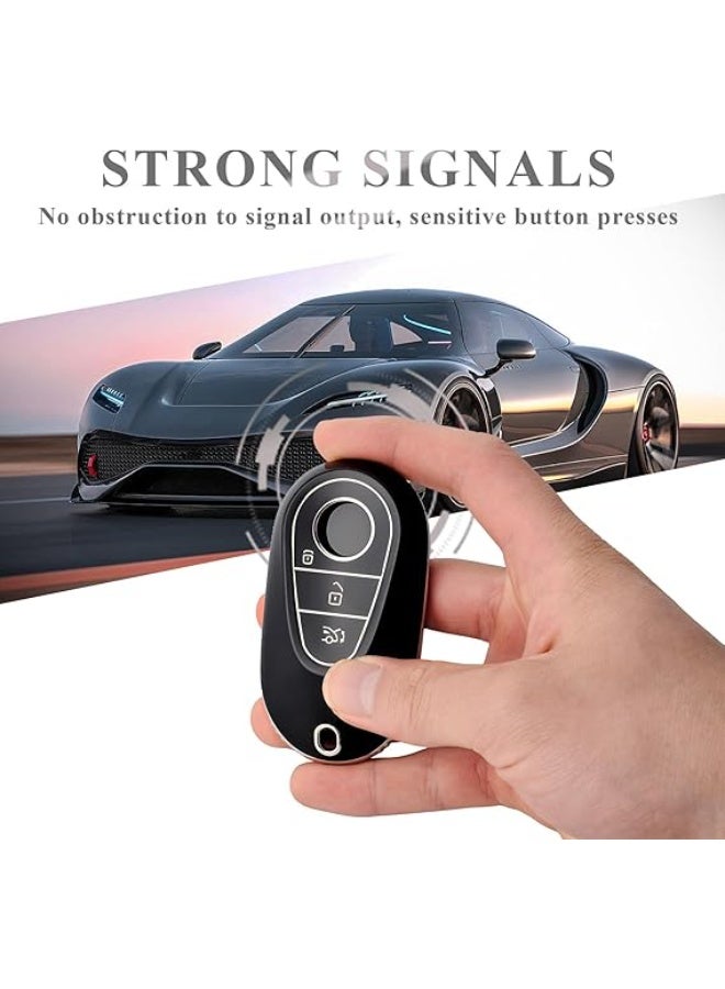 UShop U-Shop Smart TPU Key Fob Cover Compatible with Mercedes-Benz 2020-2022 S-Class, G-Class, E-Class, and E-Class 3-Button Keyless Remote Control - Image 5