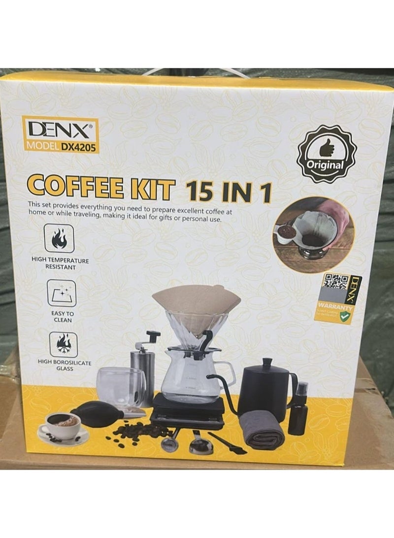Denx DX4205 Coffee Kit – 15 in 1 High Temperature Resistant Set