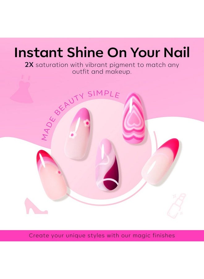 modelones - modelones Pink Gel Nail Polish Set 6 Colors, Hot Pink Tones Neon Pink White Shades Magenta Light Soft to Dark 2025 Spring Valentines Day Nail Art Gel Design for Women Girl Nail Lovers Gift Salon DIY - Image 1