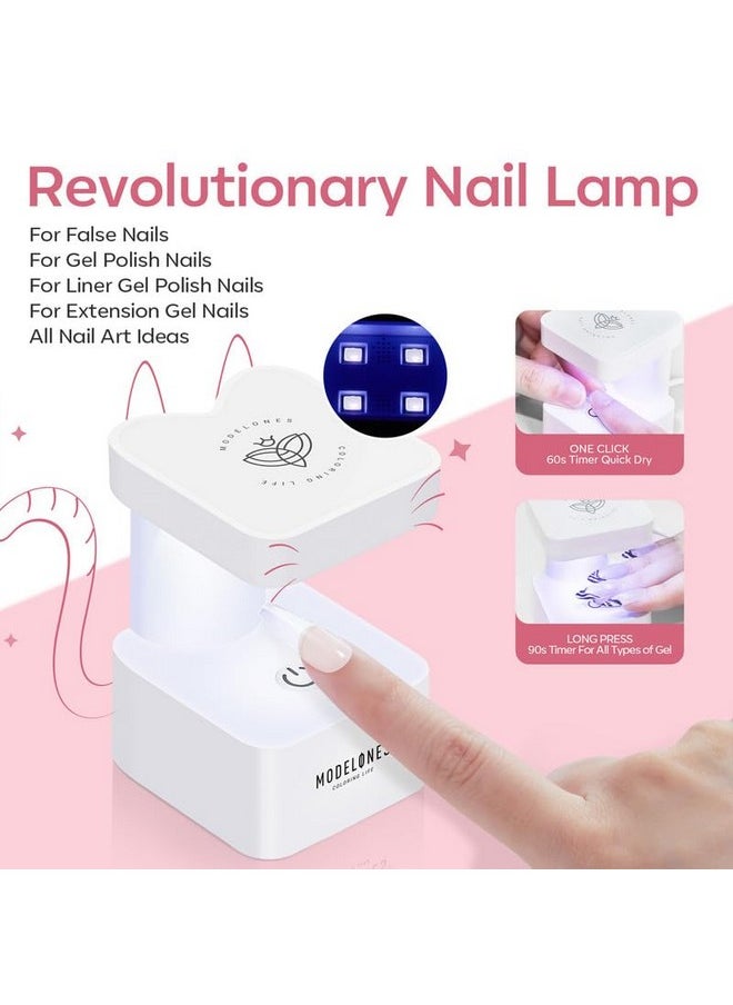 modelones - modelones Gel Nail Kit, 500Pcs Soft Gel Nail Tips Medium Almond Shape, Nail Glue Nail Prep Dehydrate & Portable Led Lamp Nail Clipper, Easy Nail Extension Set for Easter Nail Art - Image 1