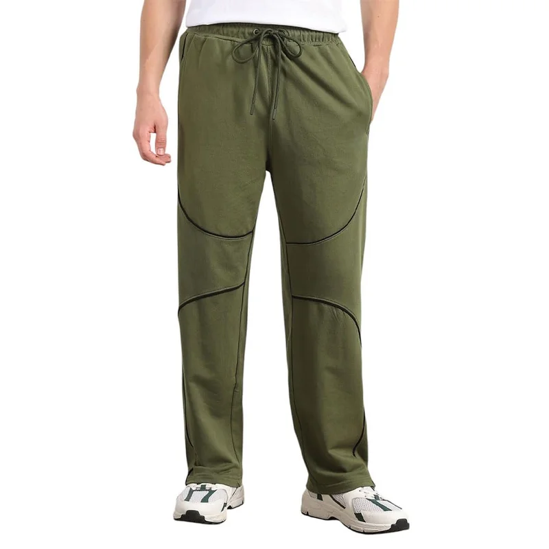 نوبيرو Men's Olive Green Jogger Track Pants