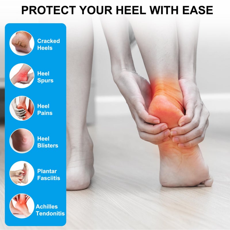 Wonderwin Gel Heel Cups,Breathable Heel Protectors for Cracked Heels, Heel Spurs, Plantar Fasciitis,Medical-Grade Heel Cups for Men & Women's Heel Pain Relief (Clear), 2pairs-White - Image 2
