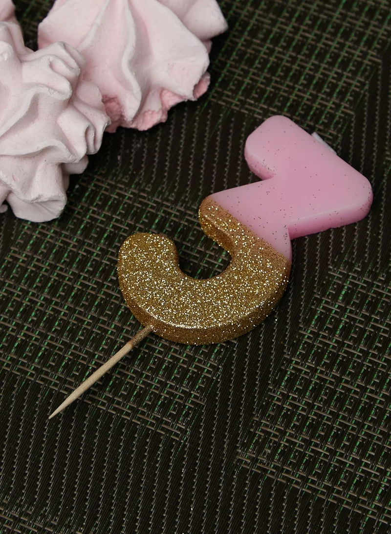 Talking Tables Glitter Number 3 Candle