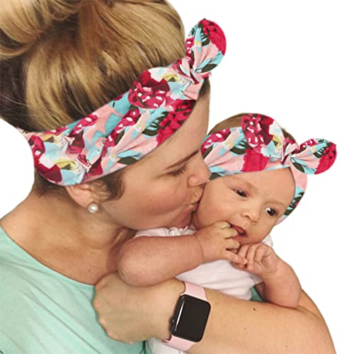 Bembika Bow Headband For Baby Girl Hair Accessories For Girls Headband For Mom And Baby Matching Peach - Image 1