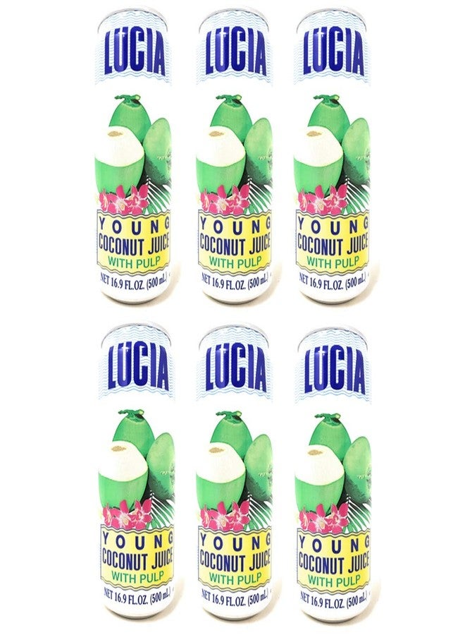 Lucia Young Coconut Juice with Pulp (6 Pack, Total of 101.4fl.oz) - Image 1