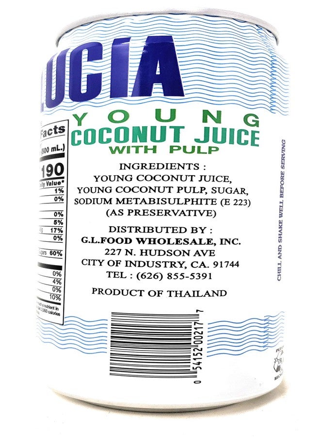 Lucia Young Coconut Juice with Pulp (6 Pack, Total of 101.4fl.oz) - Image 2