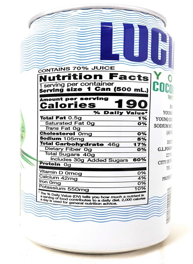 Lucia Young Coconut Juice with Pulp (6 Pack, Total of 101.4fl.oz) - Image 3