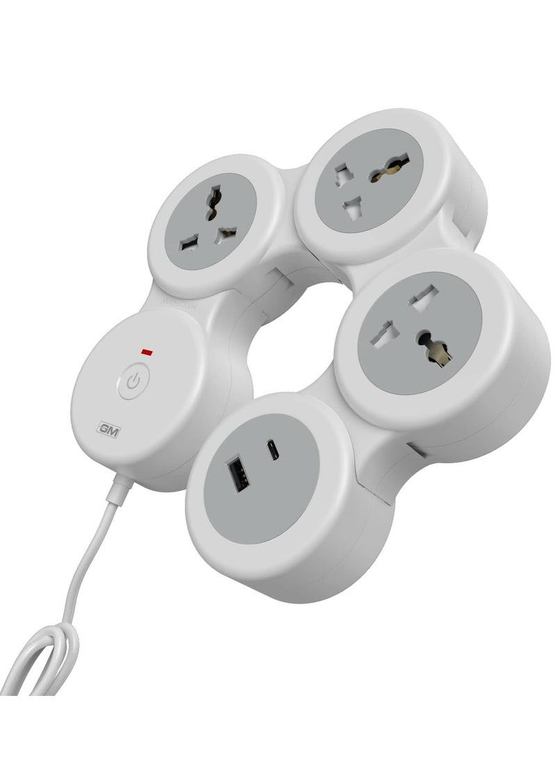 ELTRAZONE G-Hoop 4+1 Spike Guard with USB Ports – Master Switch & Overload Protection for Enhanced Safety and Convenience  - Image 3