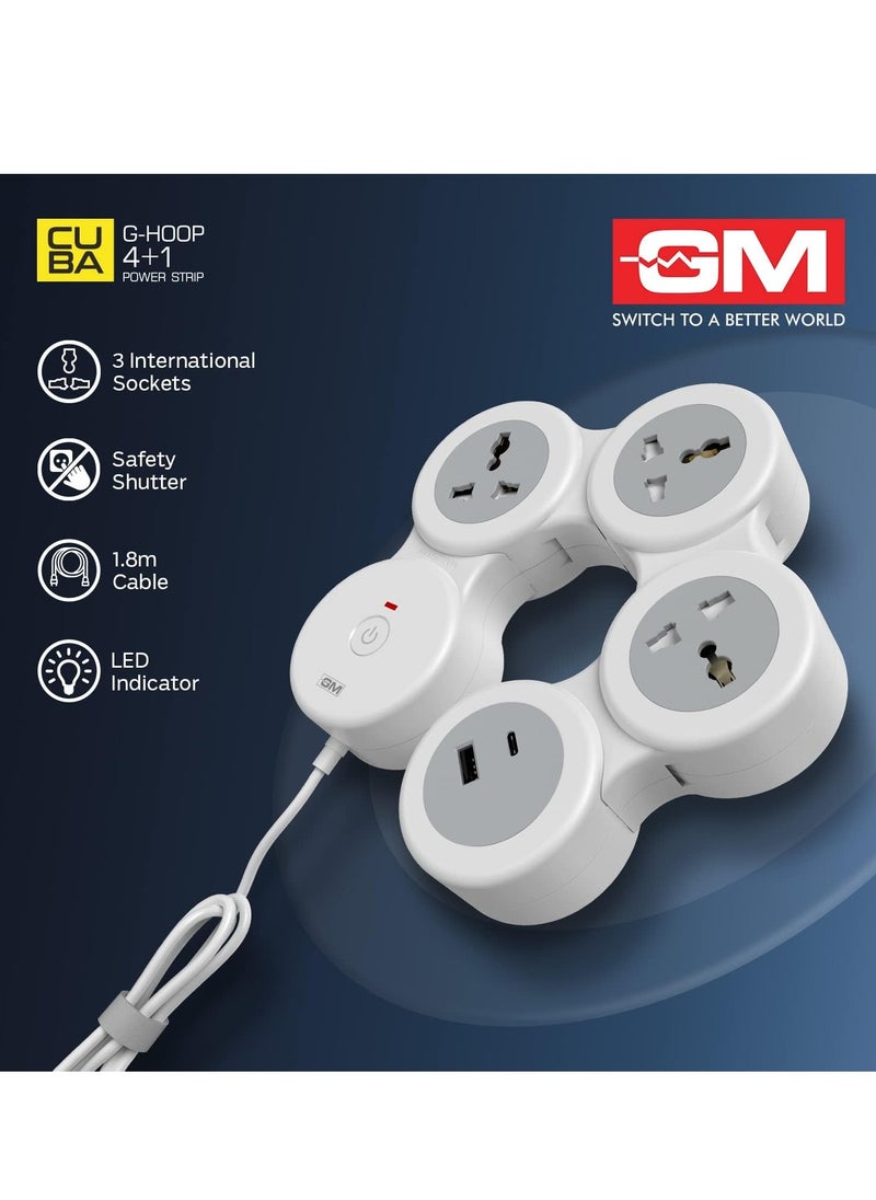 ELTRAZONE G-Hoop 4+1 Spike Guard with USB Ports – Master Switch & Overload Protection for Enhanced Safety and Convenience  - Image 4