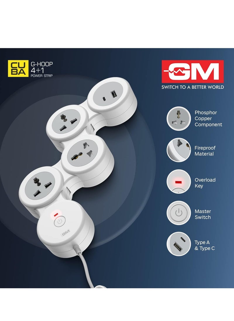 ELTRAZONE G-Hoop 4+1 Spike Guard with USB Ports – Master Switch & Overload Protection for Enhanced Safety and Convenience  - Image 5