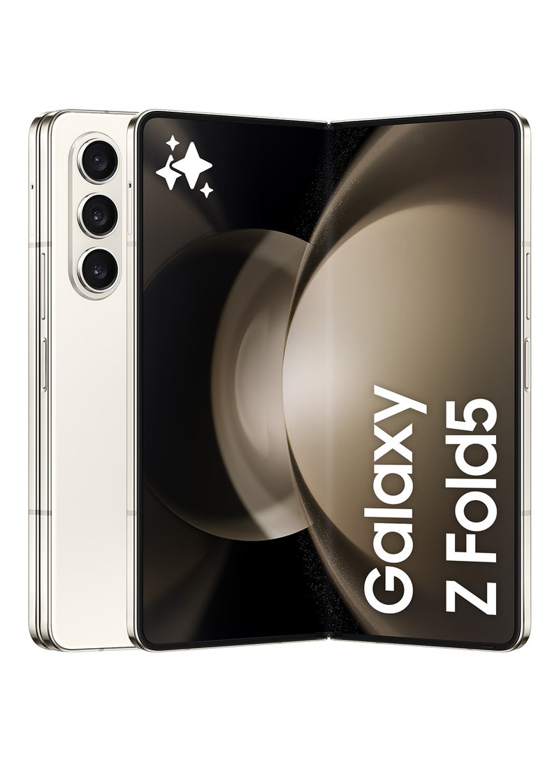 سامسونج هاتف Galaxy Z Fold 5 ثنائي الشريحة باللون الكريمي وذاكرة وصول عشوائي (RAM) سعة 12 جيجابايت وذاكرة تخزين داخلية 512 جيجابايت ويدعم شبكة الجيل الخامس 5G - إصدار الشرق الأوسط - Image 1