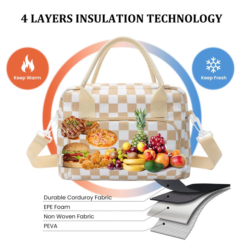 MEXS Insulated Lunch Bag for Women Men Large Reusable Lunch Box Adult Leakproof Portable Cooler Tote Bags for Work Picnic - Image 4