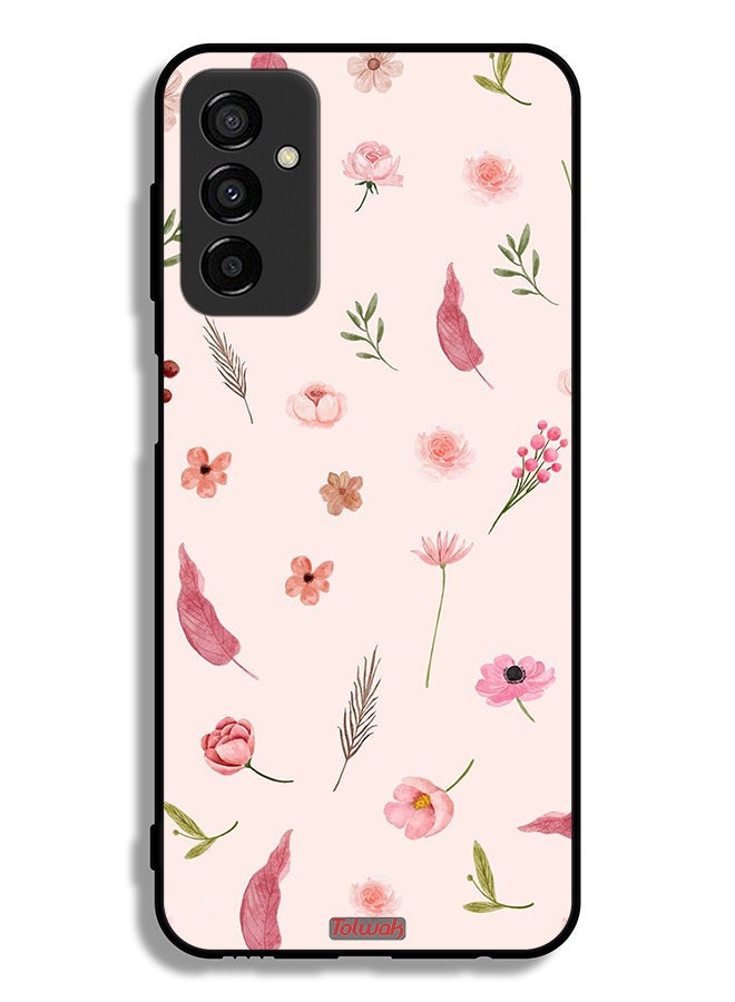 Tolwak Samsung Galaxy F23 Protective Case Cover Leaves And Roses Pattern - Image 2