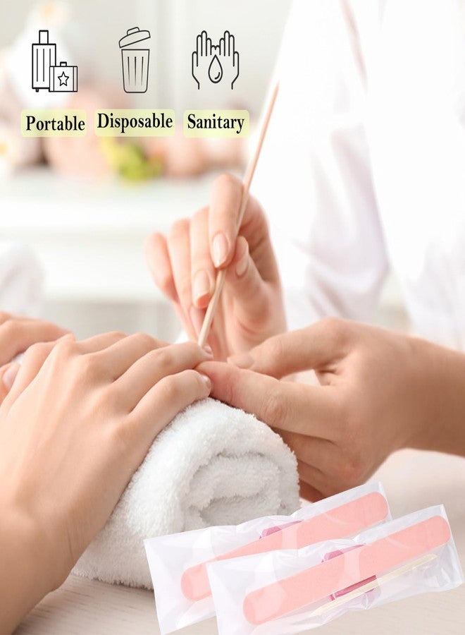 Lokyango Disposable Manicure Kit - 50pc Set, Includes Mini Nail Buffer, Nail File, Wood Stick, OPP Bag, Press On Nail Tool Kit for Salon & Home (Pink) - Image 5