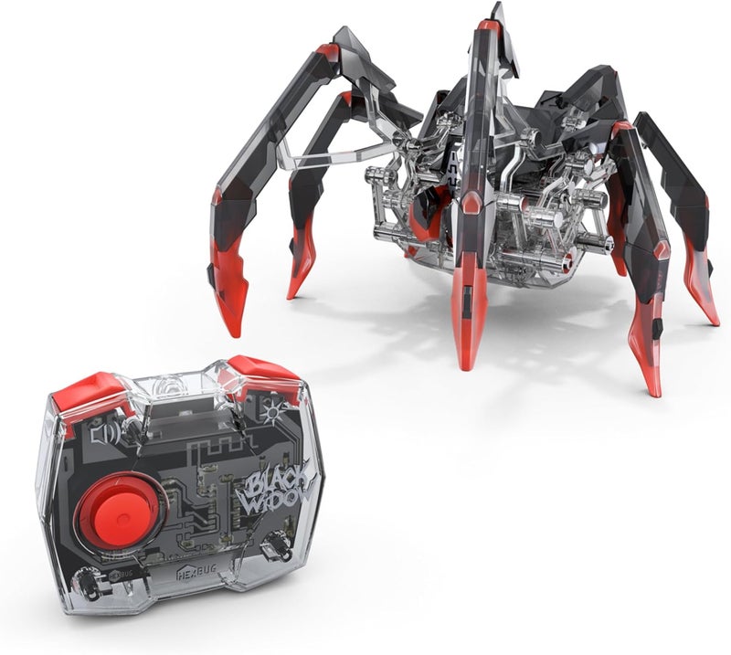 HEX BOTS روبوت تحكم عن بعد لعنكبوت الرتيلاء، لعبة روبوت عنكبوت قابلة لإعادة الشحن للأطفال، عنكبوت روبوتي قابل للتعديل، ألعاب روبوت للأولاد والبنات من سن 6 سنوات فما فوق | لعبة عنكبوت ميكانيكية RC، توجيه بزاوية 360 درجة، عيون LED متوهجة، جهاز تحكم سهل الاستخدام، ألعاب مزحة وهدايا للأطفال من سن 6 سنوات فما فوق - Image 1