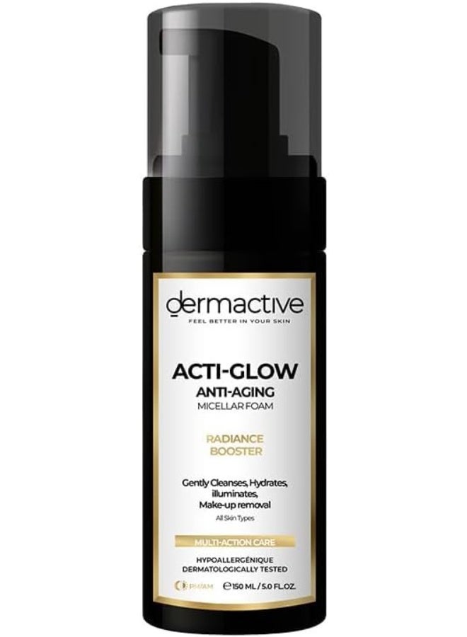 Dermactive Acti- Glow  EDA ACTI-Glow Micellar Foam 150ML, cleanser and makeup removal,For All Skin Types - Image 1