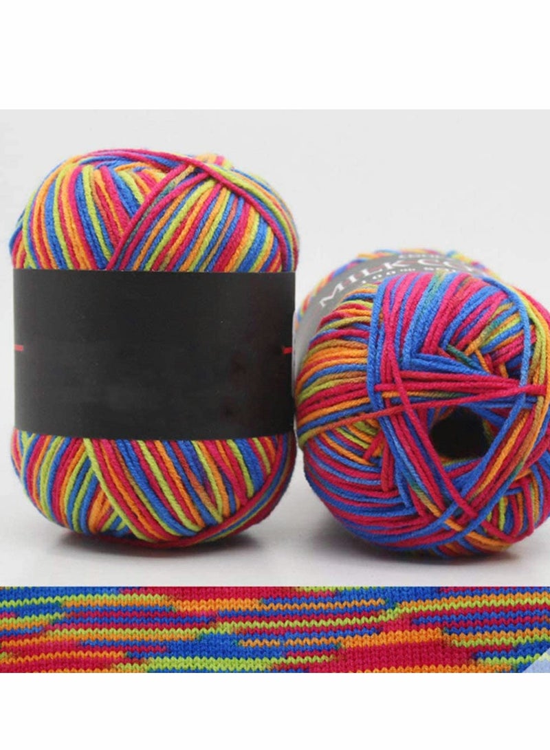 Multi-Colored Acrylic Yarn Set for Crochet, Knitting, and Weaving, 5-Piece Bundle with Multicolor Threads - Image 5