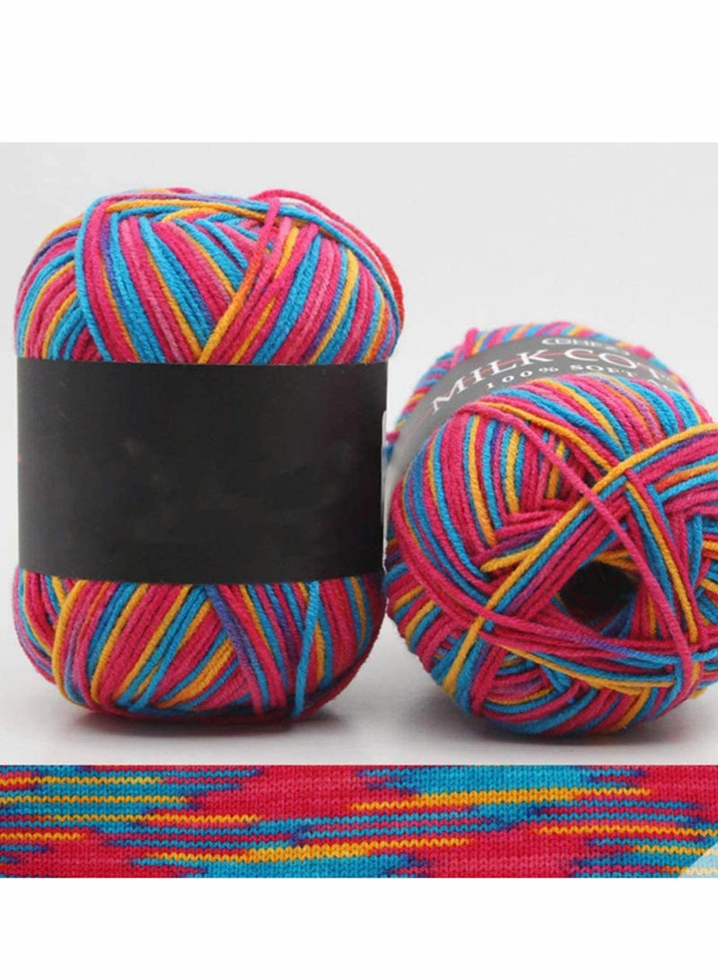 Multi-Colored Acrylic Yarn Set for Crochet, Knitting, and Weaving, 5-Piece Bundle with Multicolor Threads - Image 4