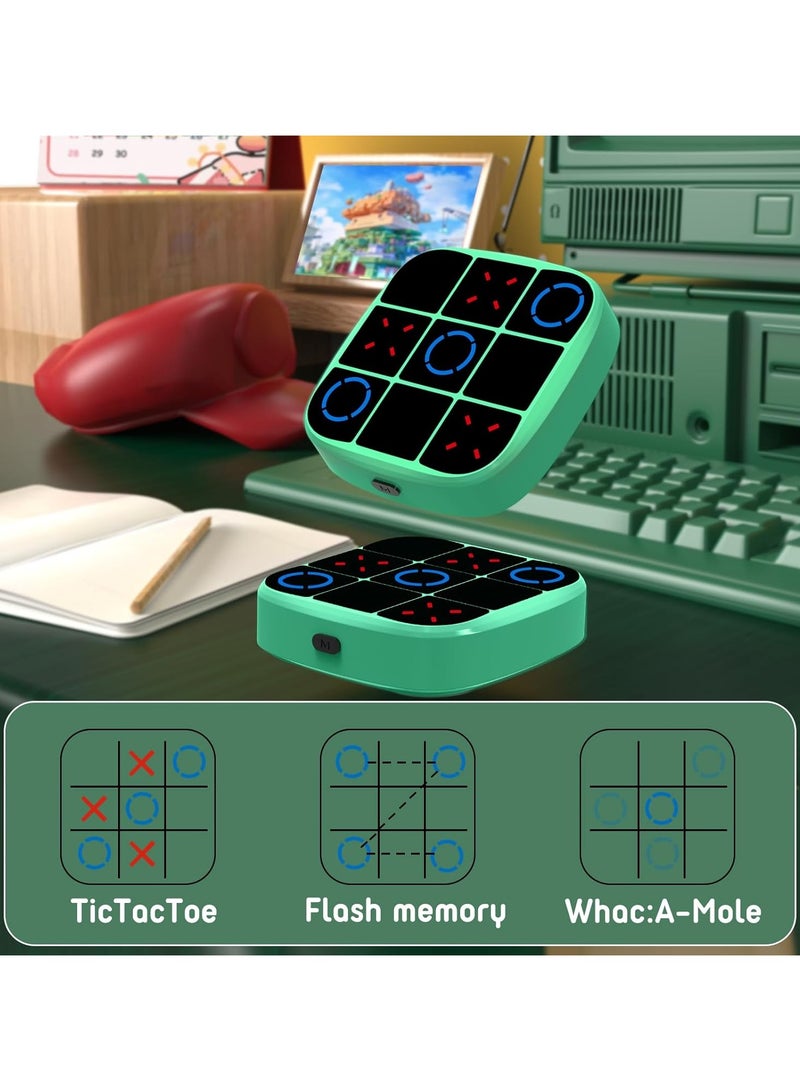 عام إكس-أو (Tic-Tac-Toe)، وحدة ألعاب ألغاز محمولة 4 في 1، لعبة إكس-أو الإلكترونية للتعليم وتعزيز الذاكرة، لعبة سفر محمولة لرحلات السيارة، ألعاب لوحية للأطفال والكبار - Image 3