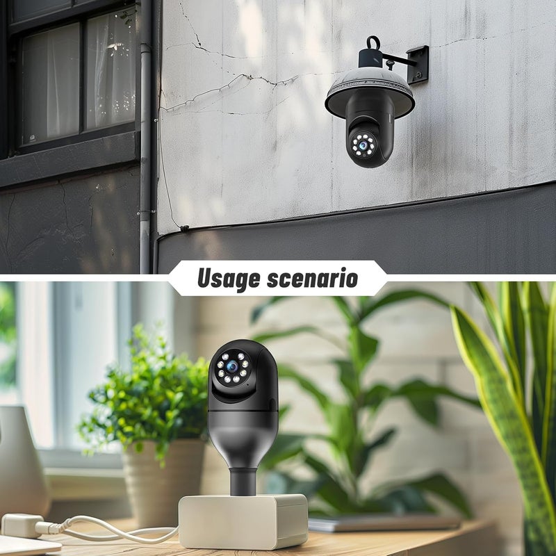 Chpuss 5G Security Bulb, WiFi 2K, Wireless Outdoor Security Cameras, EseeCloud, 360 Eagle Eye Camera, Motion Detection, Alarm Siren, Two Way Spotlight, Vision - Image 4