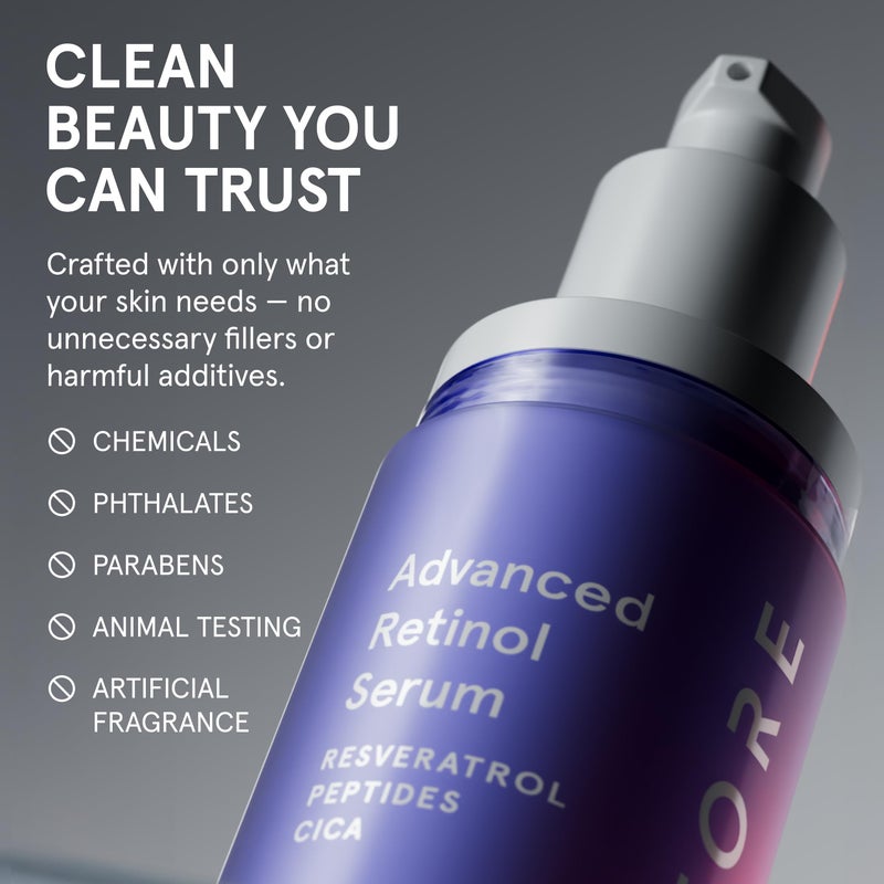 iRestore Retinol Serum for Face - 1% Retinol with Peptides & Hyaluronic Acid - Anti Aging Night Serum for Sensitive Skin - Fragrance Free, Reduces Fine Lines, Wrinkles (Pack of 1) - Image 4