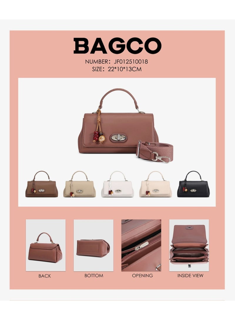 BAGCO Ladies Fashions Handbag Top Handle Crossbody Bag With Detachable Strap - Image 2