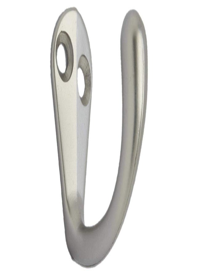 QCAA Premium Quality Single Prong Robe Hook Hanger, Zinc Die Cast, Matte Nickel, Made in Taiwan, 6 Pack - Image 2