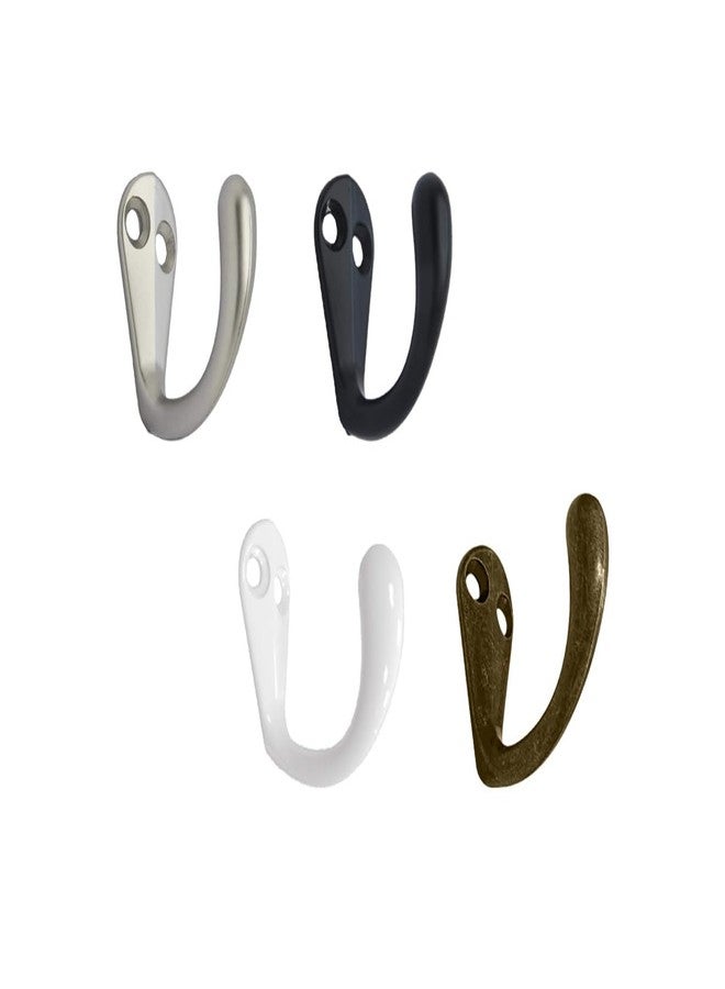 QCAA Premium Quality Single Prong Robe Hook Hanger, Zinc Die Cast, Matte Nickel, Made in Taiwan, 6 Pack - Image 4