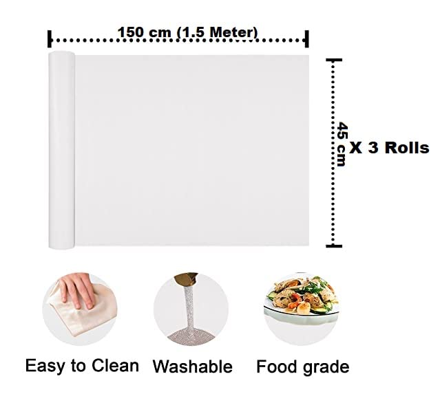 ElastPro (45 cm X 1.5 m X Pack of 3)Transparent EVA Anti Slip Mat/Sheet for Fridge, , Kitchen, Drawer, Shelf Liner (Diamond Texture Transparent) - Image 2