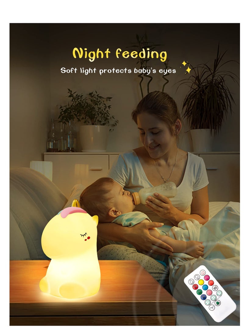 SYOSI Night Light for Kids, Elephant Nursery Night Lights with Remote, 7 Color Kawaii Lamp, Room Decor, USB Rechargeable, Cute Lamp Gifts for Baby, Children, Toddlers, Teen Girls - Image 4