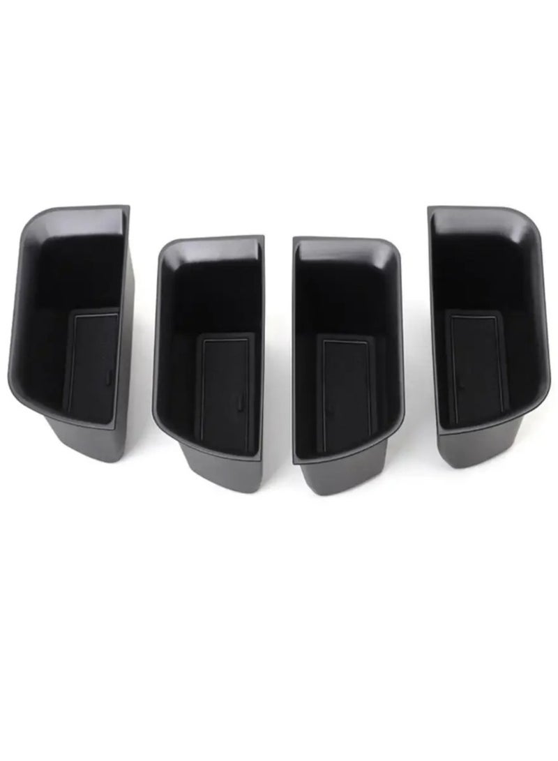 Generic Car Organizer, Easy To Install Car Door Storage Box, Door Handle Armrest Storage Box, Sturdy And Durable Car Holder Tray Organizer, (Black, Set Of 4pcs)  - Image 1
